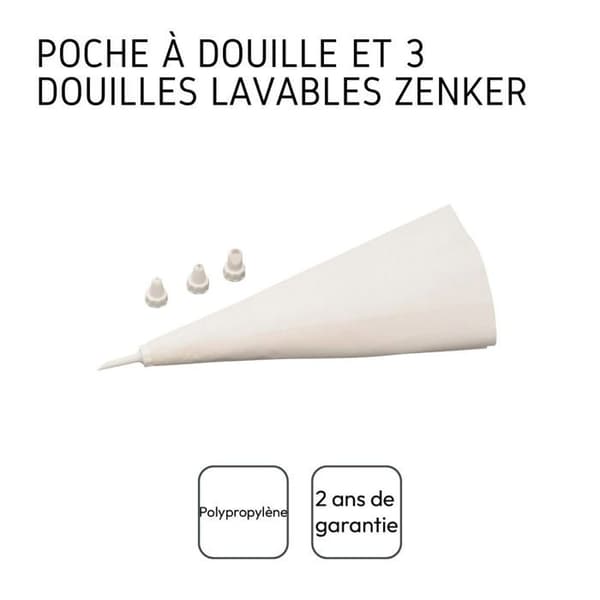 Återanvändbar spritsäck med 4 plastmunstycken 31 cm Zenker Smart Pastry