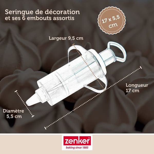 Tårtdekoreringsspruta - Zenker - 42803 - 6 munstycken - Plast - Lätt tårtdesign
