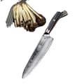 Miniatyrbillede 1 af 2: Damaskus Stål Kniv Sæt, VG10 Klinge, G10 Håndtag,C-8in Kokkekniv