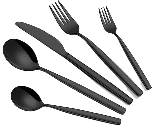 Servisset, 60 delar, Rostfritt stål, Ytbehandling,svart