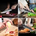Pikkukuva 3 / 4: Japanilainen kokkiveitsisarja, 20 cm terän pituus, korkealaatuista hiiliterästä, ympäristöystävällinen