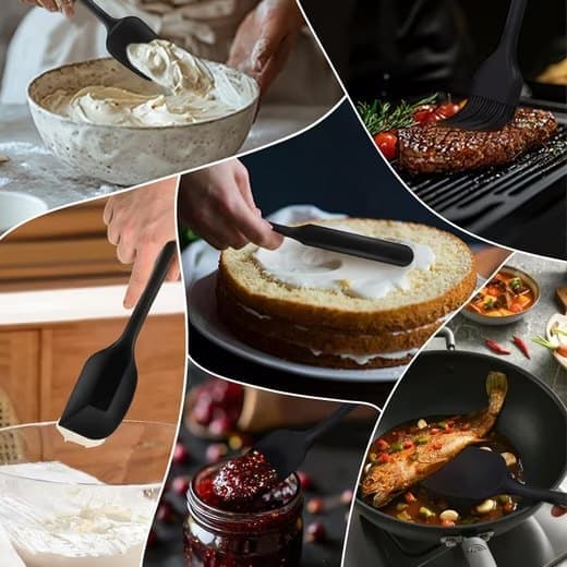 Lollanda Kökstillbehör 6 st, Köksredskap Kit, Redskap till Kök – Silikon, Värmetålig, Non-stick