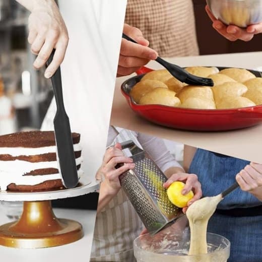 Lollanda Kökstillbehör 6 st, Köksredskap Kit, Redskap till Kök – Silikon, Värmetålig, Non-stick