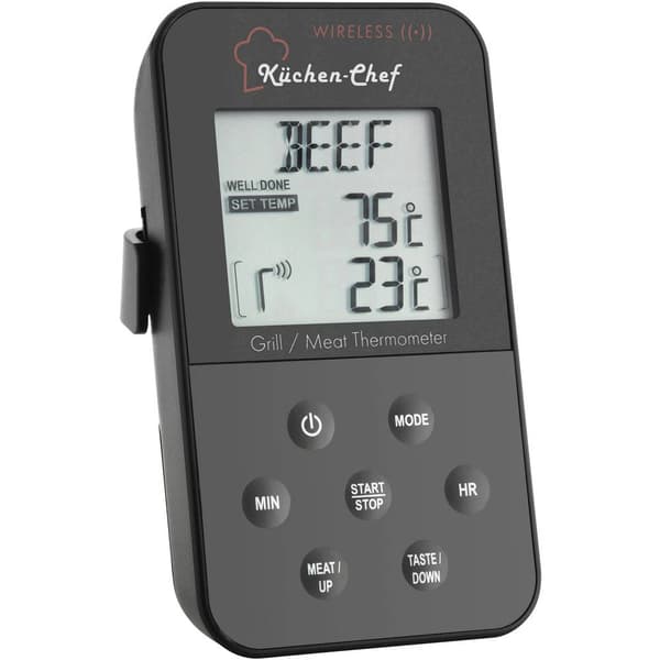 TFA Dostmann 14.1504 Grilltermometer Kabelsensor, Larm, med timer, Övervakning av kärntemperatur Stek vid låg temperatu
