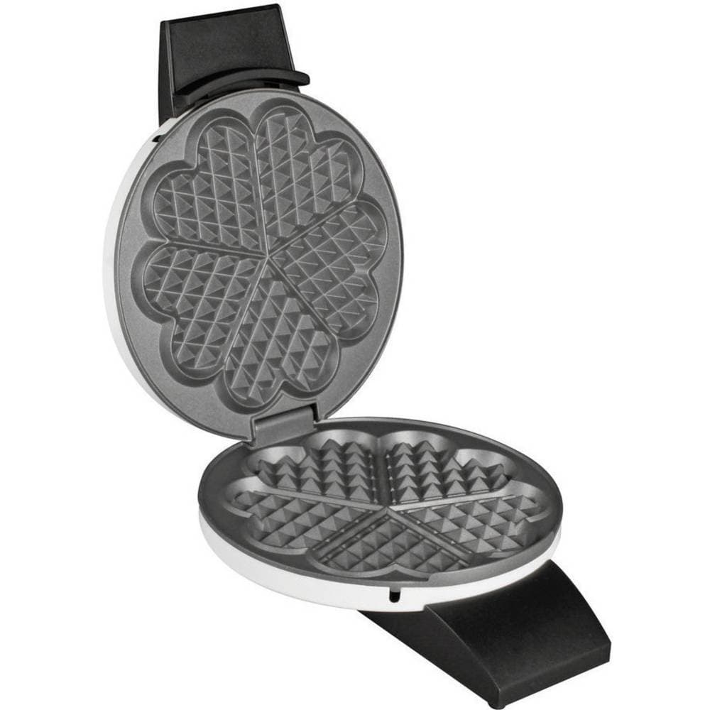 Cloer 1621 Hjärt-våffeljärn med manuell temperaturinställning Vit, Svart