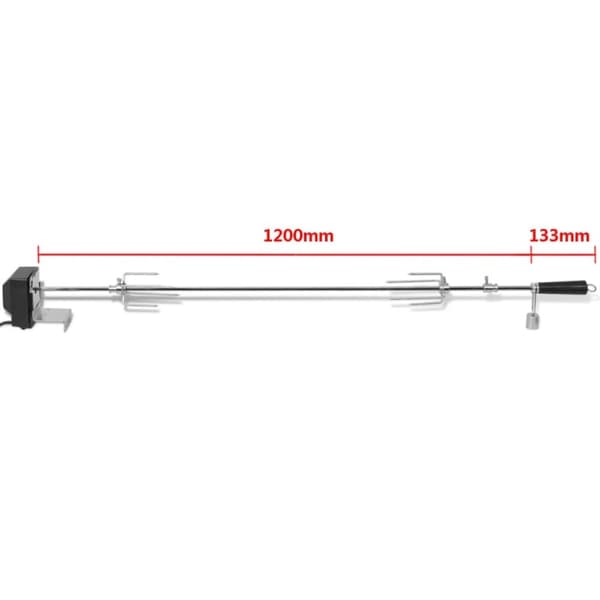 vidaXL BBQ Rotisserie-spyd med Motor Stål 1200 mm