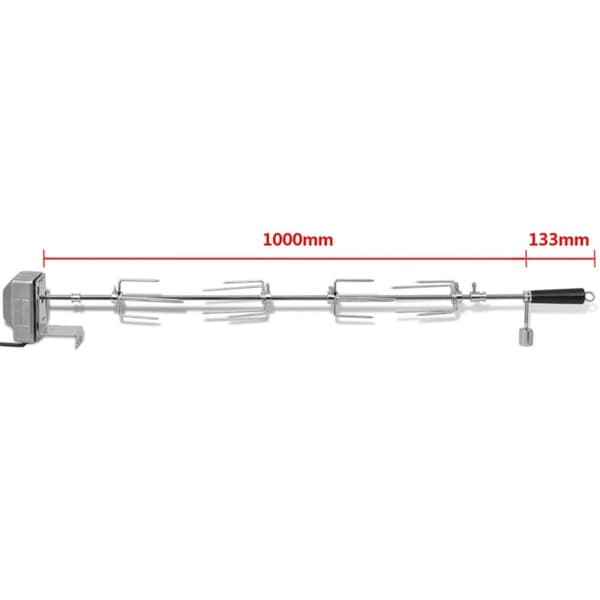 vidaXL Grillspett med motor stål 1000 mm