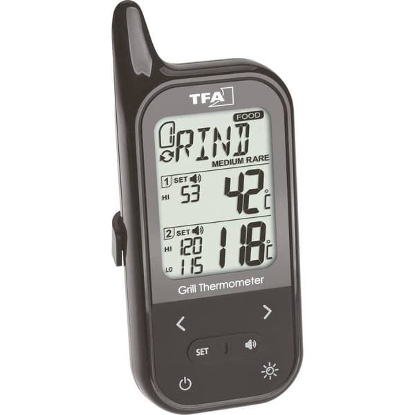 TFA Dostmann 14.1511.01 Grilltermometer Larm, Kabelsensor, Ugn- och kärntemperatur