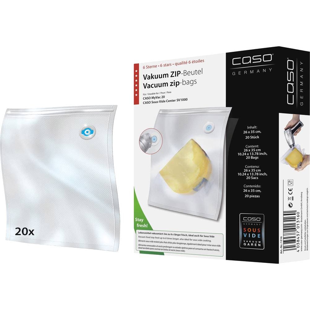 Vakuumpåse CASO 1316 20 st (B x D) 260 mm x 350 mm