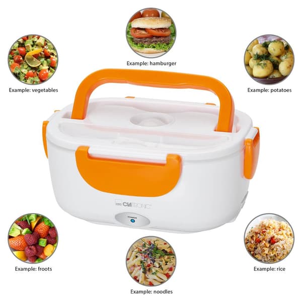 Clatronic LB 3719 Elektrisk lunchlåda Vit, Orange