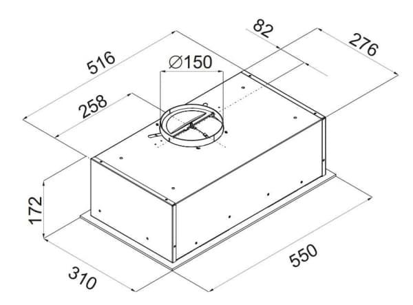 Emhætte CIARKO S-Box 55 Sort
