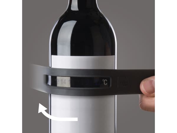 Vacu Vin 7236303, Kiinni napsautettava pullon lämpömittari, Asteikko, Grafiitti, 4 - 22 °C
