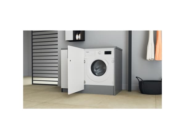 Whirlpool BI WDWG 751482 EU N, Edestä täytettävä, Kiinteä, Valkoinen, Vasen, 5 kg, 1400 RPM