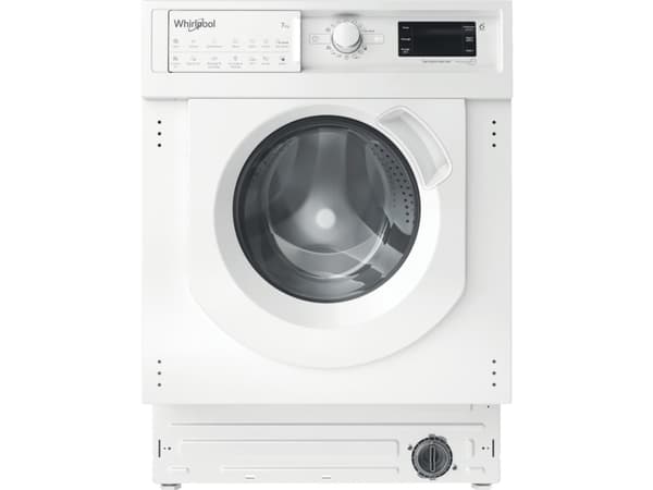 Whirlpool BI WDWG 751482 EU N, Edestä täytettävä, Kiinteä, Valkoinen, Vasen, 5 kg, 1400 RPM Valkoinen