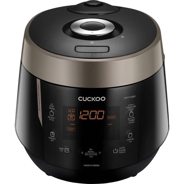Cuckoo CRP-P1009S Riskokare Svart med display, med ångfunktion, Överhettningsskydd