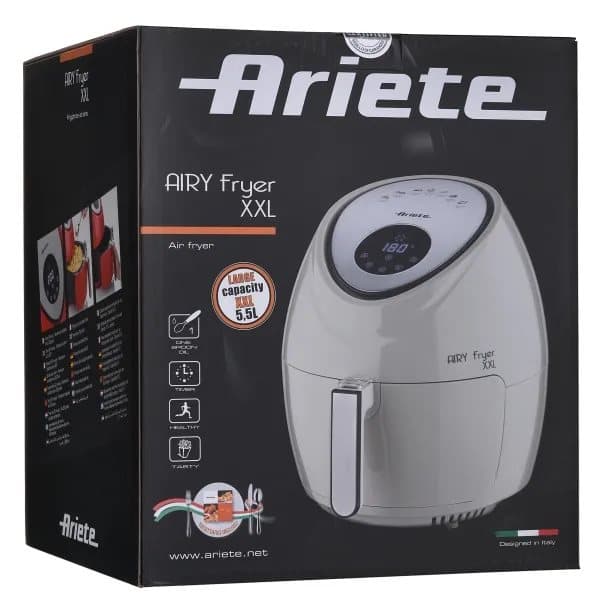 Ariete 4618 Airy Fryer XXL - Varmluftsfritös - 5.5 liter - 1800 W - beige