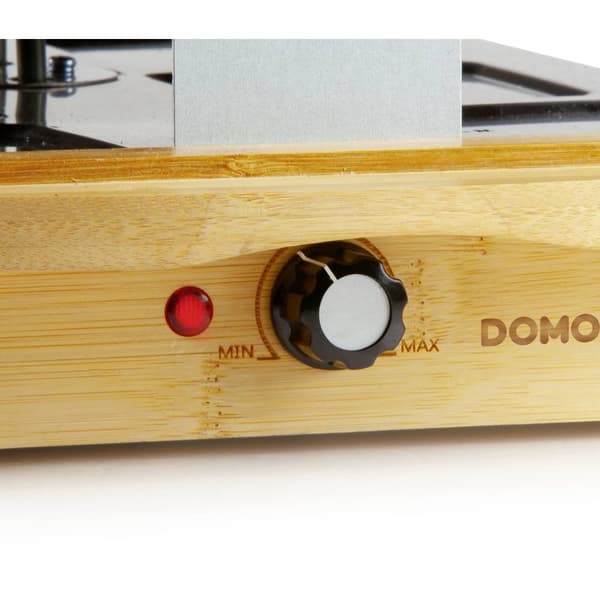 DOMO DO9246G Raclette 8 pannor, Non-stick-beläggning, Kontrolljus Svart, Trä
