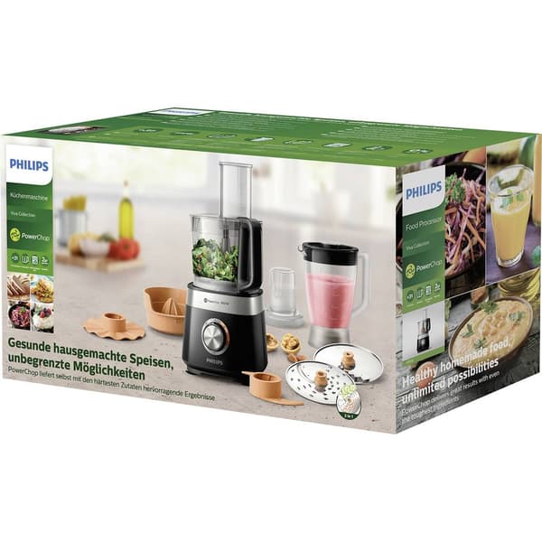 Philips Home HR7530/10 Viva Köksmaskin 850 W Rostfritt stål, Svart