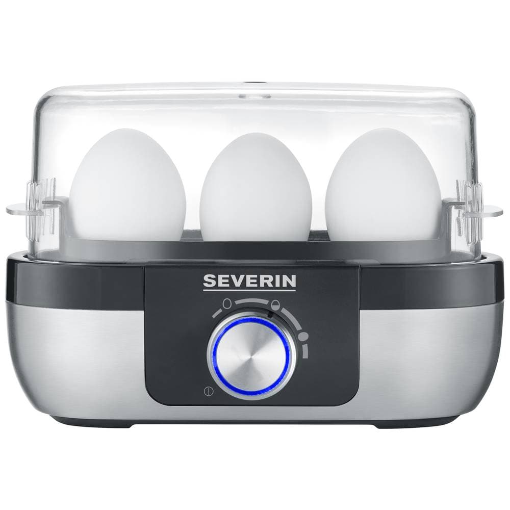 Äggkokare Severin EK 3163 BPA-fri, med mätglas, med äggpickare Rostfritt stål, Svart