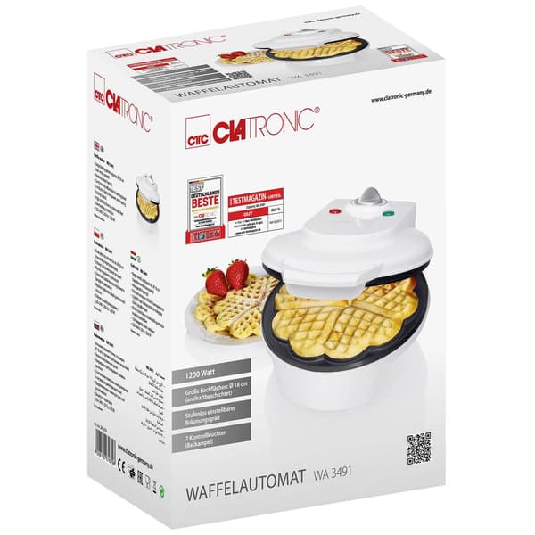 Clatronic WA 3491 Våffeljärn Non-stick-beläggning Vit