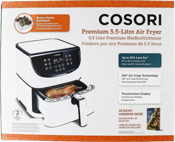 Cosori Premiuim Air Fryer Valkoinen - 5,5 litraa
