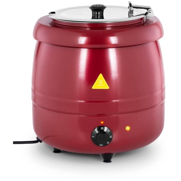 Royal Catering Elektrisk soppkittel - 10 L - Stål - Röd beläggning