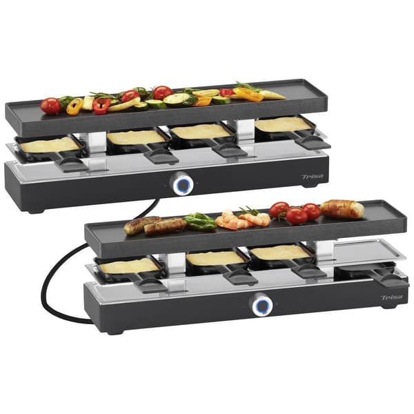 Trisa Style Connect Raclette 8 pannor, Non-stick-beläggning Svart