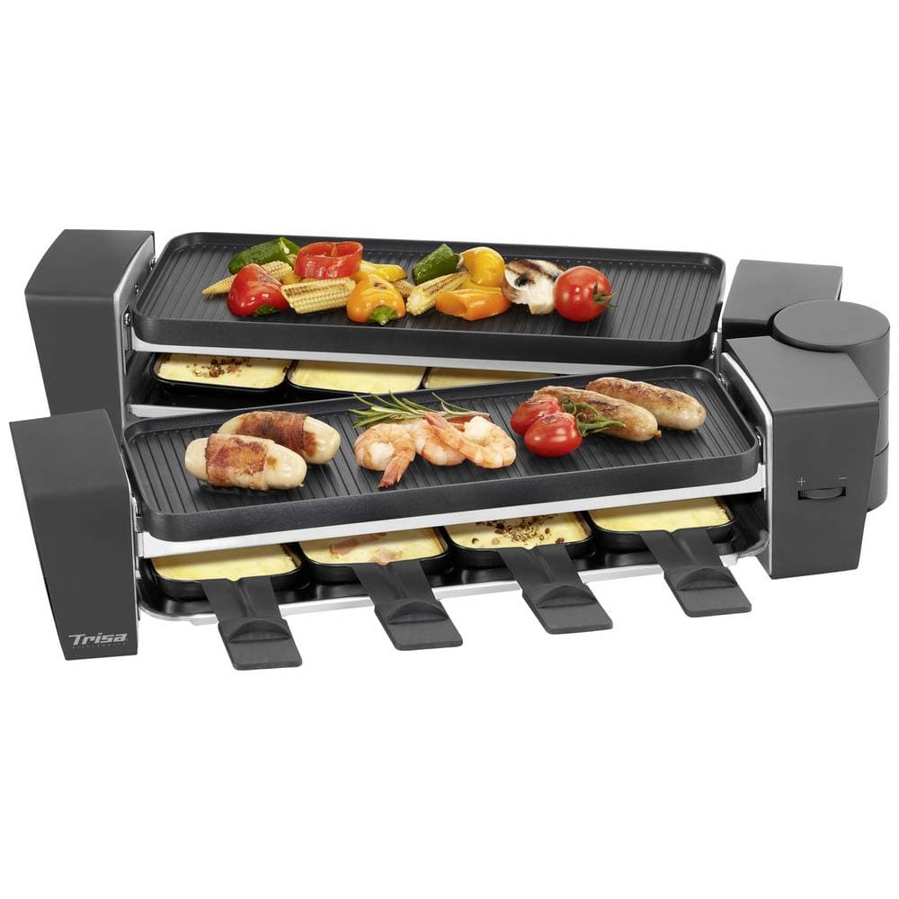 Trisa Brunch Raclette 8 pannor, Non-stick-beläggning Svart