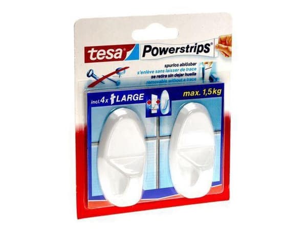 Tesa Powerstrips Koukut Suuri - Valkoinen - 2 kpl