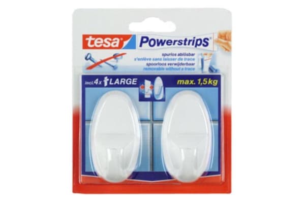 Tesa Powerstrips Koukut Suuri - Valkoinen - 2 kpl