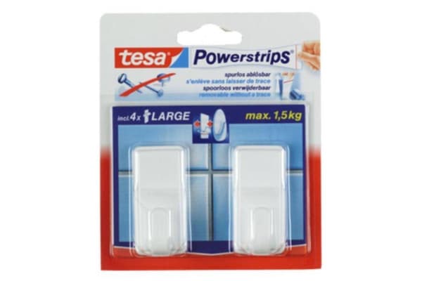 Tesa Powerstrips Kroge Classic Large - Hvid - 2 stk