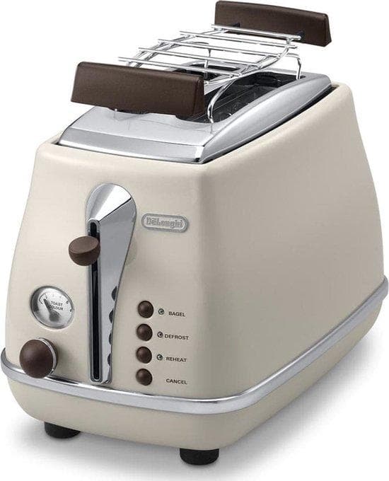 De'Longhi Icona Vintage CTOV 2103.BG - Brödrost - 2 skivor - 2 fack - beige