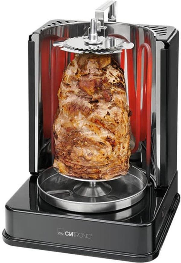 Clatronic DVG 3686 - Vertikal Multi Grill - Gyros grill - Kebabgrill Svart