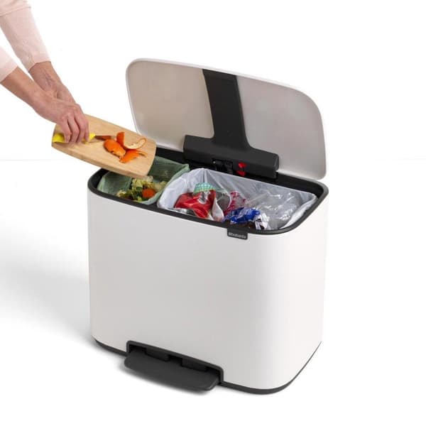 Brabantia Bo Papperskorgen - 11 + 23 l - Vit