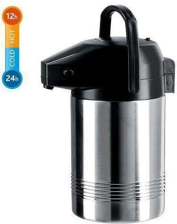 Emsa Termos Med Pump President Rostfritt Stål 3 Liter