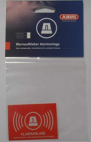 ABUS 191282 advarselsmærkat AU1323 alarm uden logo 74 x 52,5 mm reflekterende