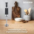 Miniatyrbillede 3 af 6: SEVERIN stavblender med tilbehørssæt, rørestang med kontinuerlig hastighedsjustering, med purépind, piskeris, multihakker og rørebeholder, sort/børste