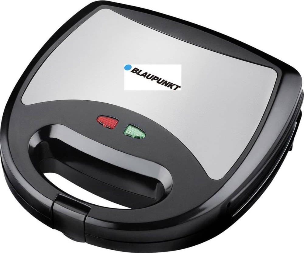 Blaupunkt SMS611 Smörgåsmaskin Non-stick beläggning, Grillfunktion, Toastfunktion, CoolTouch-hus Svart, Silver