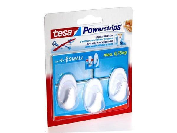 Tesa Powerstrips Small Oval - Hvid 3 stk