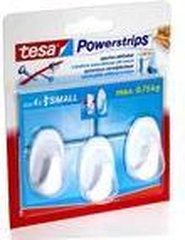 Tesa Powerstrips Small Oval - Hvid 3 stk