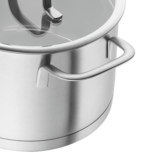 ZWILLING TrueFlow 4-delt grydesæt i rustfrit stål med hældefunktion Induktionssikker sølv