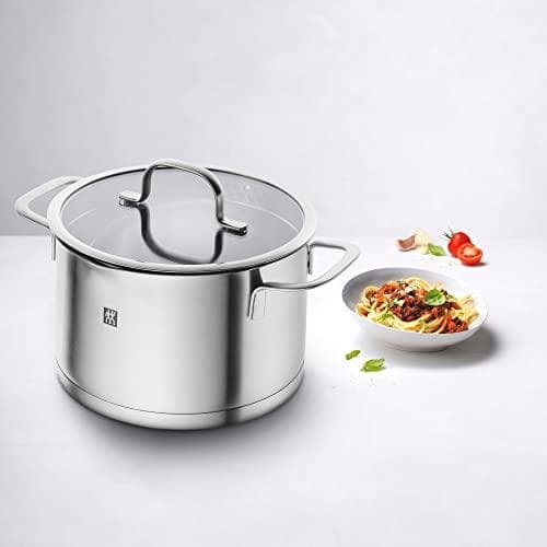 ZWILLING TrueFlow 4-delt grydesæt i rustfrit stål med hældefunktion Induktionssikker sølv