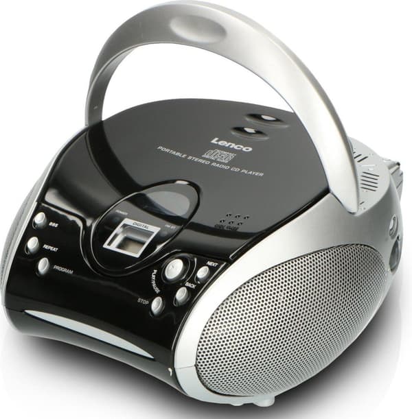 Lenco SCD-24 - Bærbar radio CD-afspiller med AUX udgang - Sort/Sølv