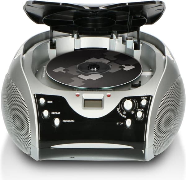 Lenco SCD-24 - Bærbar radio CD-afspiller med AUX udgang - Sort/Sølv
