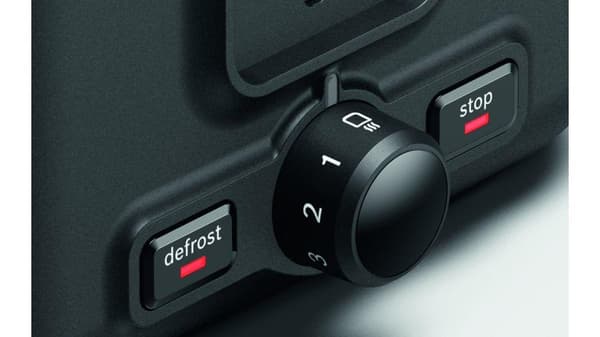 Bosch kompakt brødrister DesignLine TAT3P421DE, integreret bollebeslag i rustfrit stål, med automatisk slukning, med afrimningsfunktion, perfekt til 2
