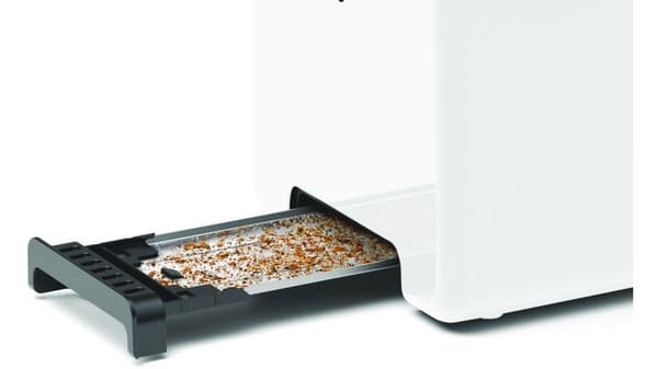 Bosch kompakt brödrost DesignLine TAT3P421DE, integrerat bullfäste i rostfritt stål, med automatisk avstängning, med avfrostningsfunktion, perfekt för