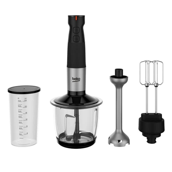 BEKO HBA 81762 BX stavmixer 750 W med hacktillsats, med rostfritt stål mätbägare, svart (HBA 81762 BX)