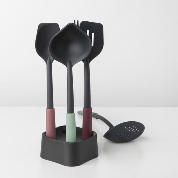 Brabantia Tasty+ Køkkengrej sæt - 4-delt plus holder - Blandede farver