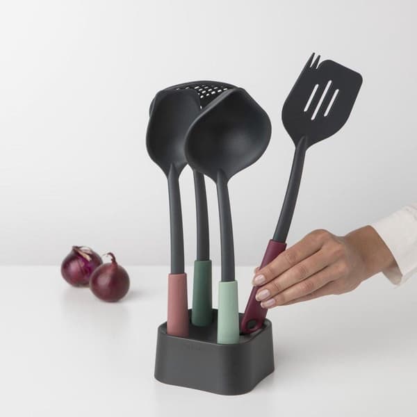 Brabantia Tasty+ Køkkengrej sæt - 4-delt plus holder - Blandede farver
