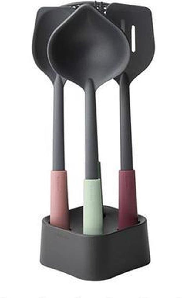 Brabantia Tasty+ Køkkengrej sæt - 4-delt plus holder - Blandede farver